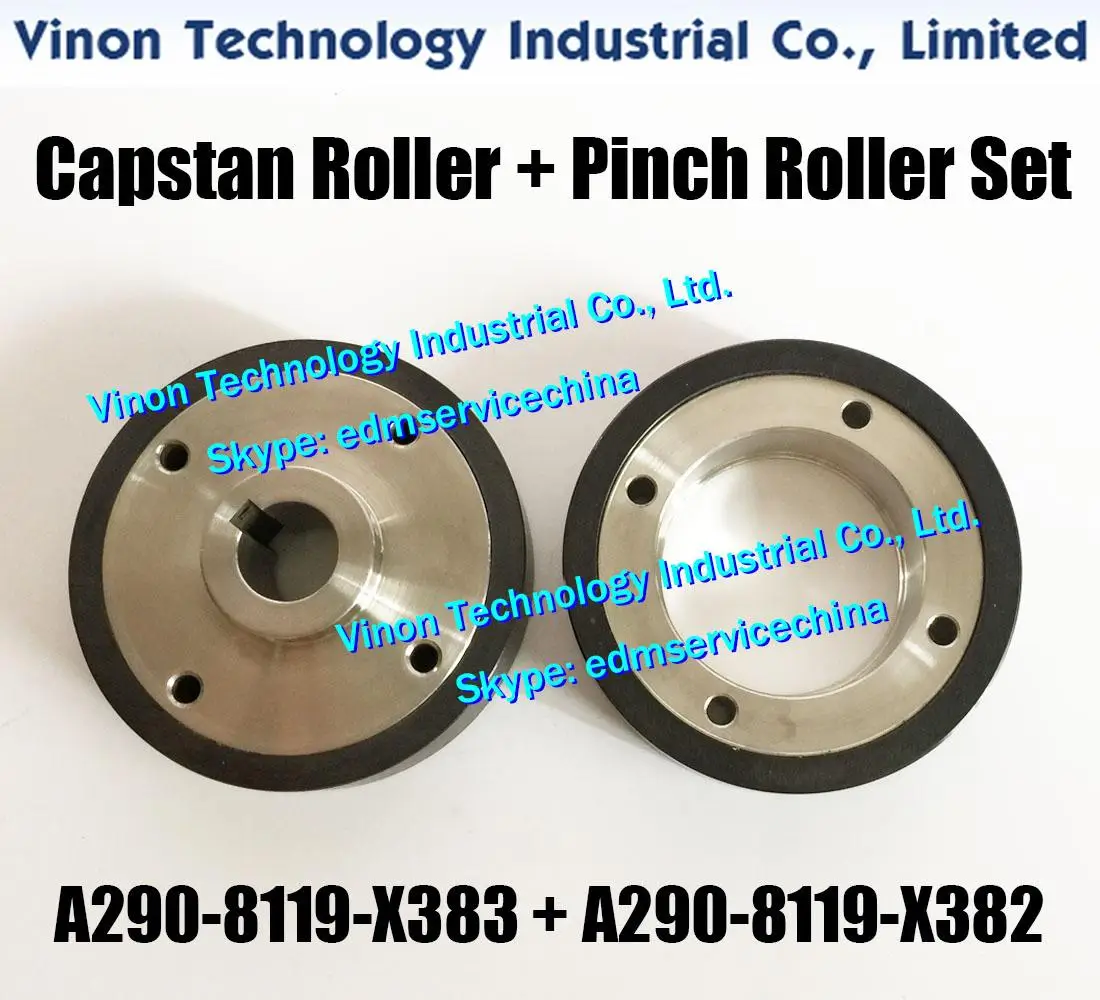 A290-8119-X382+A290-8119-X383 Pinch Roller F421+Capstan Roller F422 Set Ø80x22Tmm (2PCS/SET PACK) Fa nuc A290.8119.X382