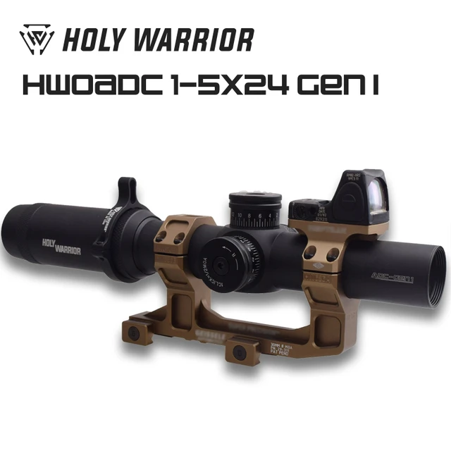 HolyWarrior Tactical HWOADC 1-5X24 HD RIFLE SCOPE For Airsoft Dual Role  Optic Rifle Magnificate Scope Fit 20mm Rail Hunt