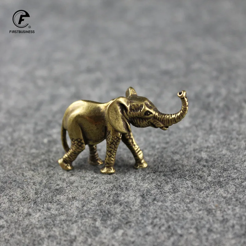 Everyday Collection Lucky Elephant Figurines Solid Copper Animal Ornaments Home Decor Tabletop Decoration Souvenir Crafts Gifts