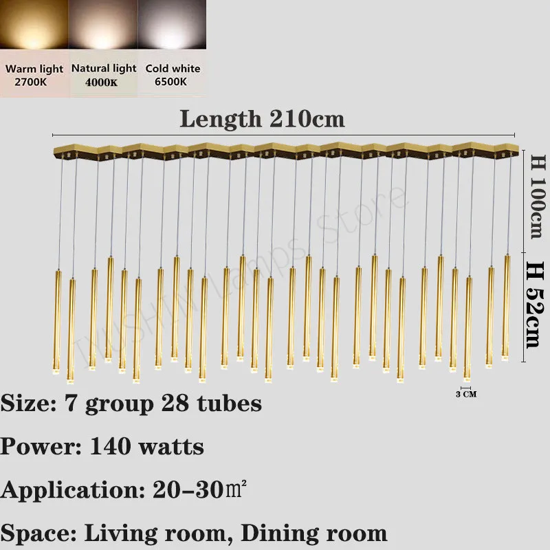 New Dining room LED Chandelier lighting Modern Nordic Gold combinable chandelier living room home