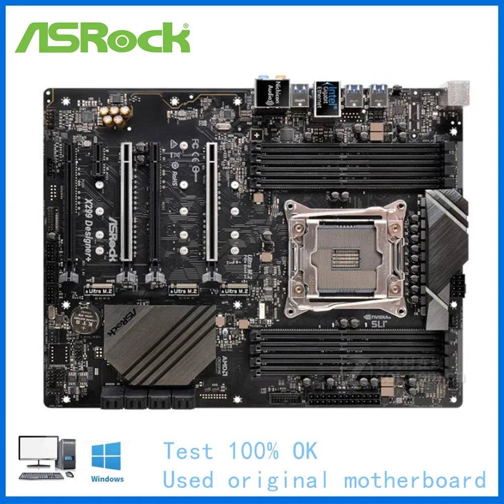 

Материнская плата LGA 2066 для ASRock X299, материнская плата M.2 NVMe SATA3 PCI-E X16 3,0