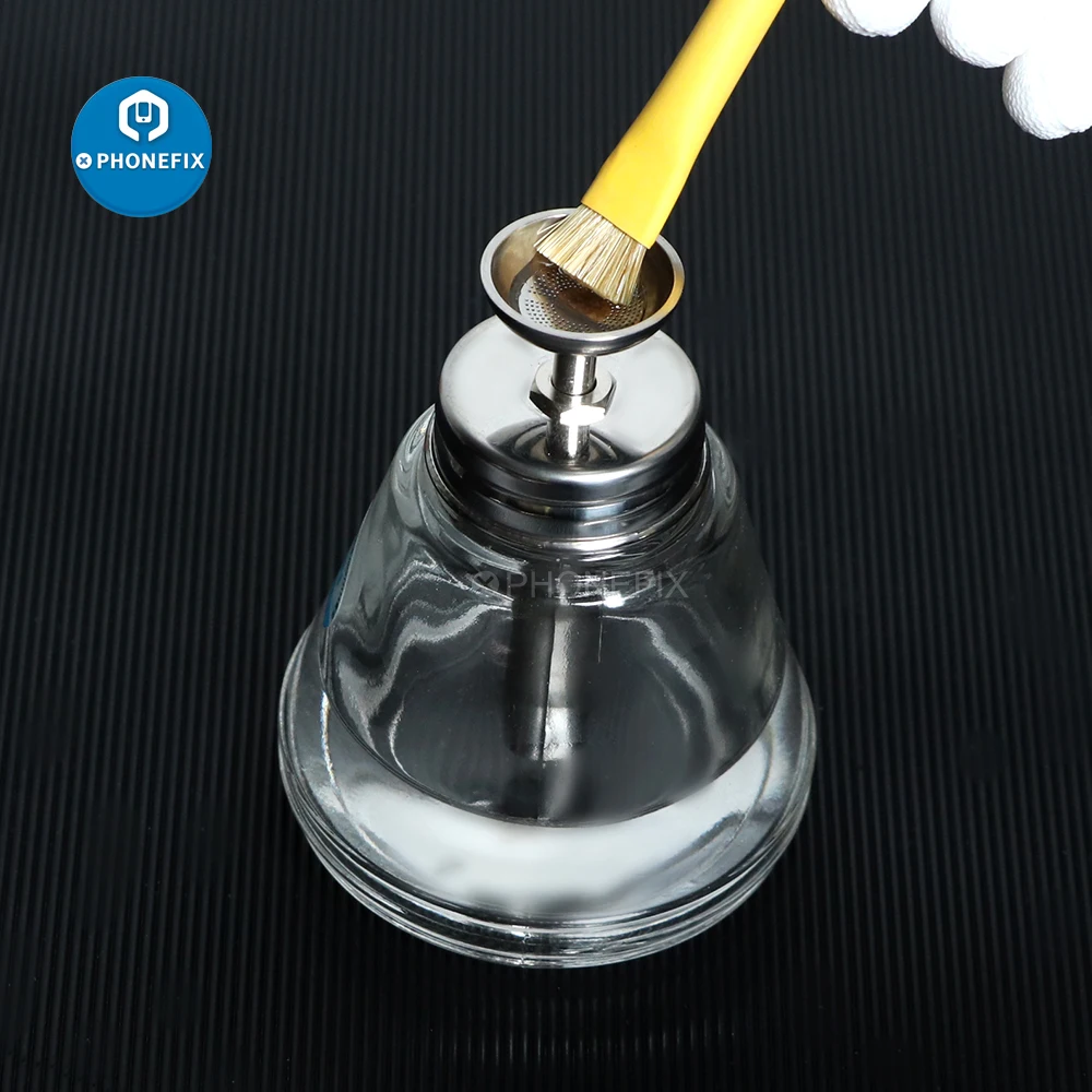 PHONEFIX 100ml Dispenser per pompa per bottiglia di vetro per riparazione di telefoni cellulari per strumento per la rimozione del trucco per la pulizia dello smalto per detergente per Acetone
