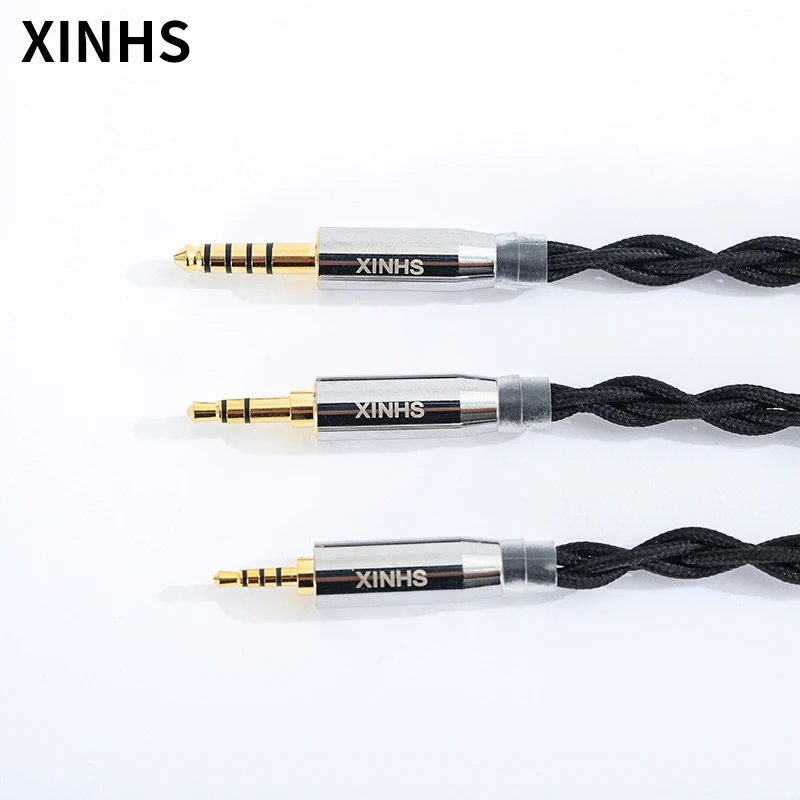 XINHS DIY  4 Core HIFI  Cable 2.5  3.5 4.4 Plug MMCX Connector For SE535 UE900S XBA-A3 Earphone Silver Wire