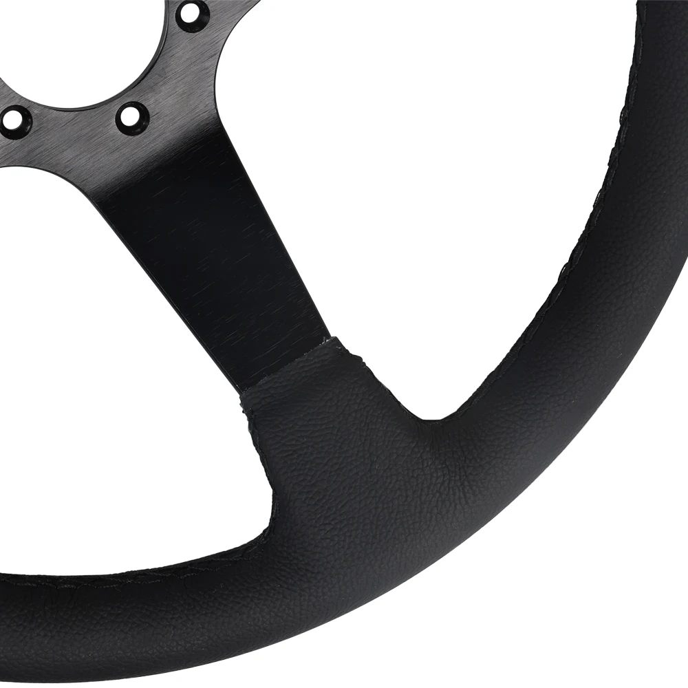 350mm/14Inch Car Steering Wheel Suede/Real Leather Drift Racing Game Simulator Steering Wheel Universal