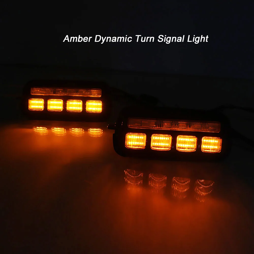 2-in-1 المصد الأمامي الضباب مصباح تحذير الأبيض DRL النهار ضوء الديناميكي بدوره أضواء الإشارة لادا NIVA 2016 2017 2018 2019 #6