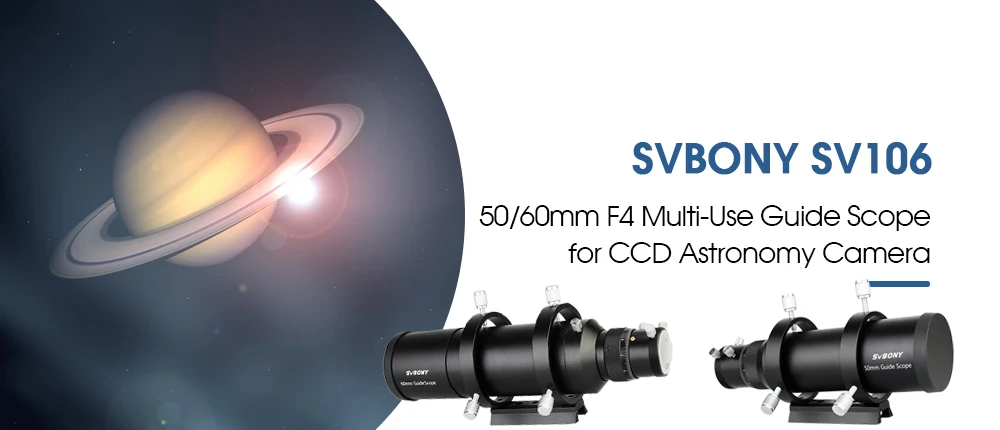 SVBONY Teleskop-Führungsfernrohr 50 mm/190, 60 mm/240 mm, kompaktes Deluxe-Führungsfernrohr mit 1,25 Zoll doppelter spiralförmiger Fokus SV106 – Detail 2