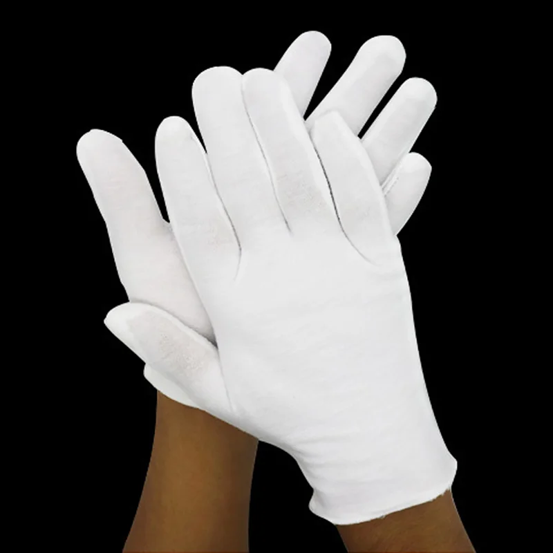 

High Quality White Labor Insurance Cotton Work Gloves Medium Thick Etiquette Ceremonial Mechanism Inspection Jewelry Gloves