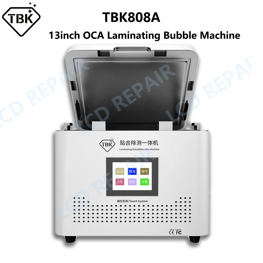 Vacuum OCA Laminator Debubble Machine TBK 808A for iPad Mobile Phone Screen Tablet Flat Front Glass LCD Repair