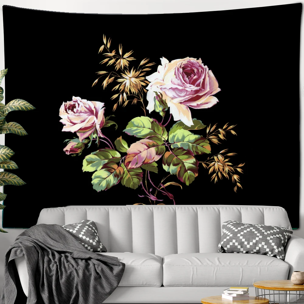 3D Printing Flowers Wall Hanging Bedroom Tapestry Background Gossip Tapestries Hippie Wall Rugs Dorm Decor Blanket