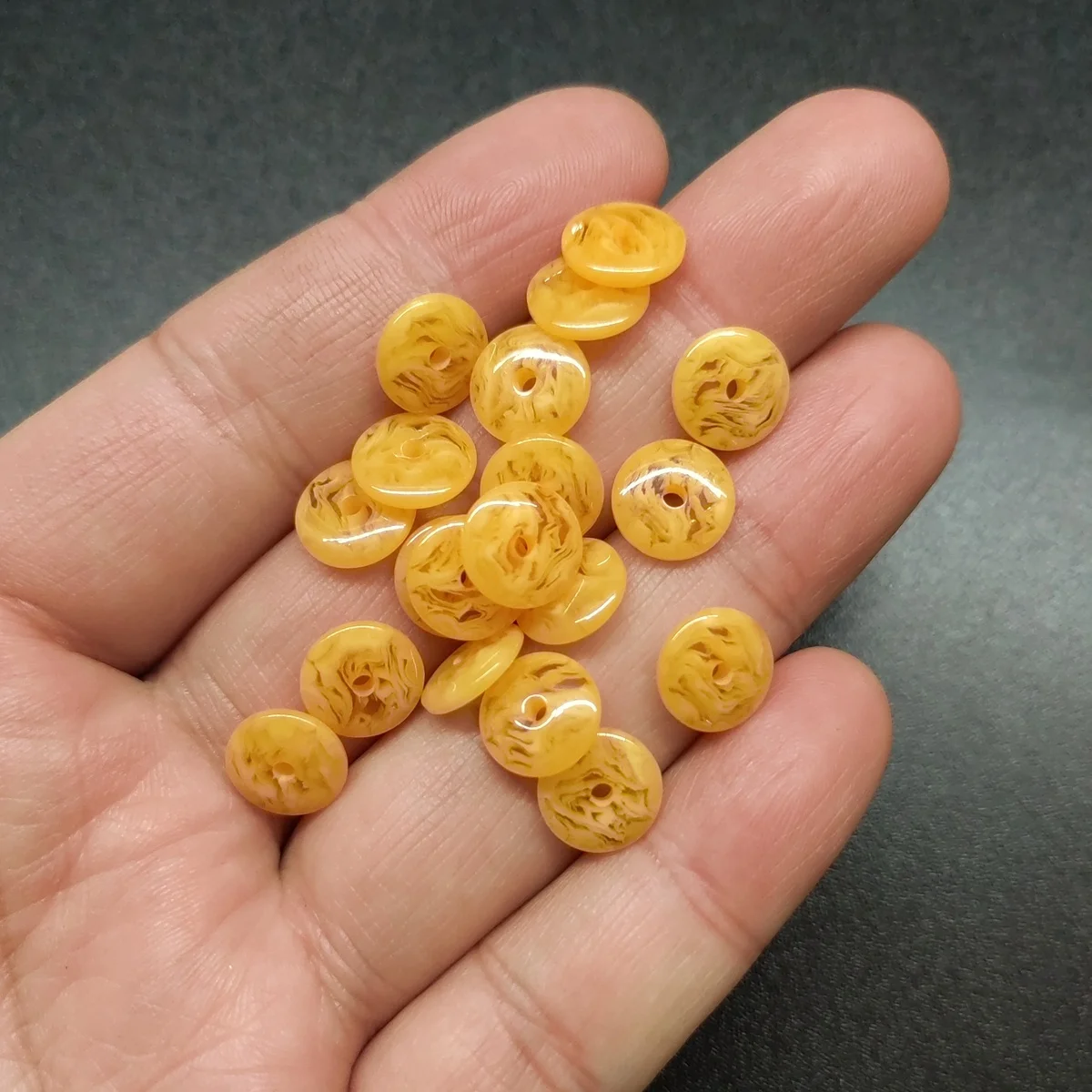 100pcs Orange Flat Round Resin Imitation Amber 6mm 8mm 10mm 12mm Loose Spacer Beads Wholesale lot for DIY Crafts Jewelry Making