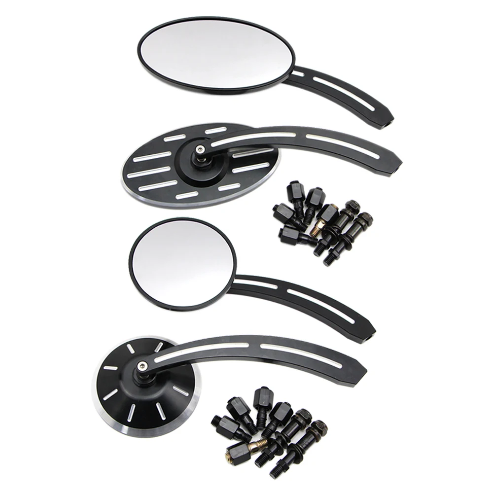 Motorcycle Rearview Mirrors for Harley Dyna Cruiser Chopper Bobber Rear View Side Mirrors Stripe Type CNC Aluminum Oval / Round