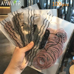 Cintas de goma elásticas para el cabello, accesorios para el cabello de 5CM, para niña y mujer, 100 unids/lote por bolsa