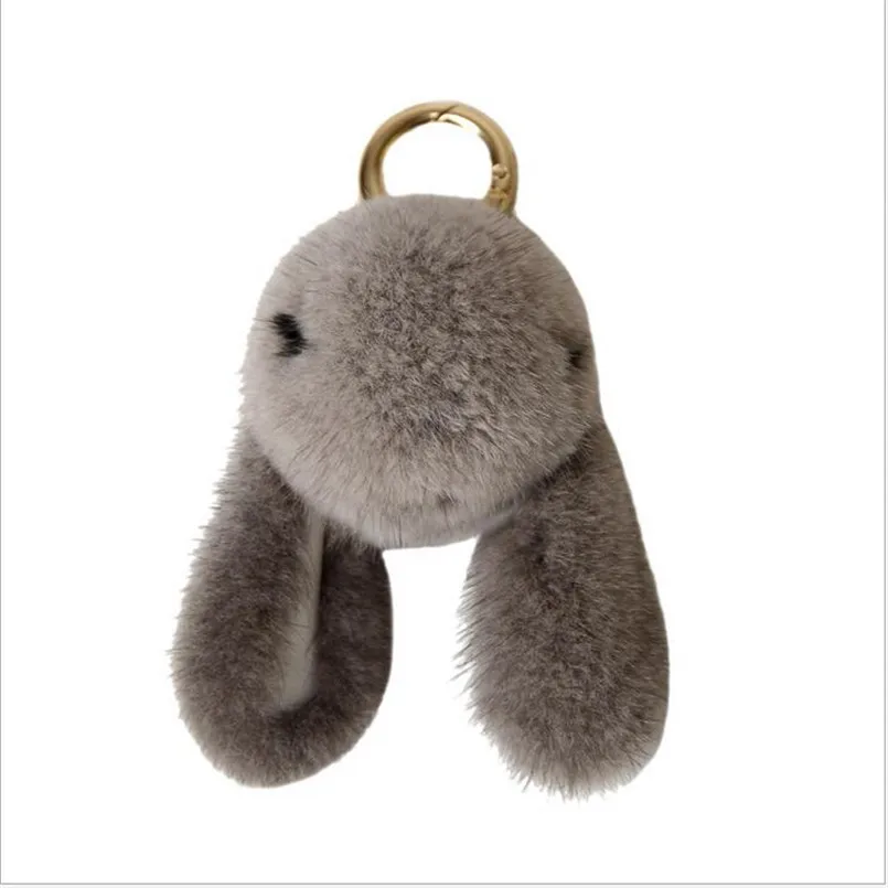 Fashon Genuine Mink Fur Keychain Plush Bunny Key Pendants Bag Car Key Ring Brand Accessories  Dropshipping