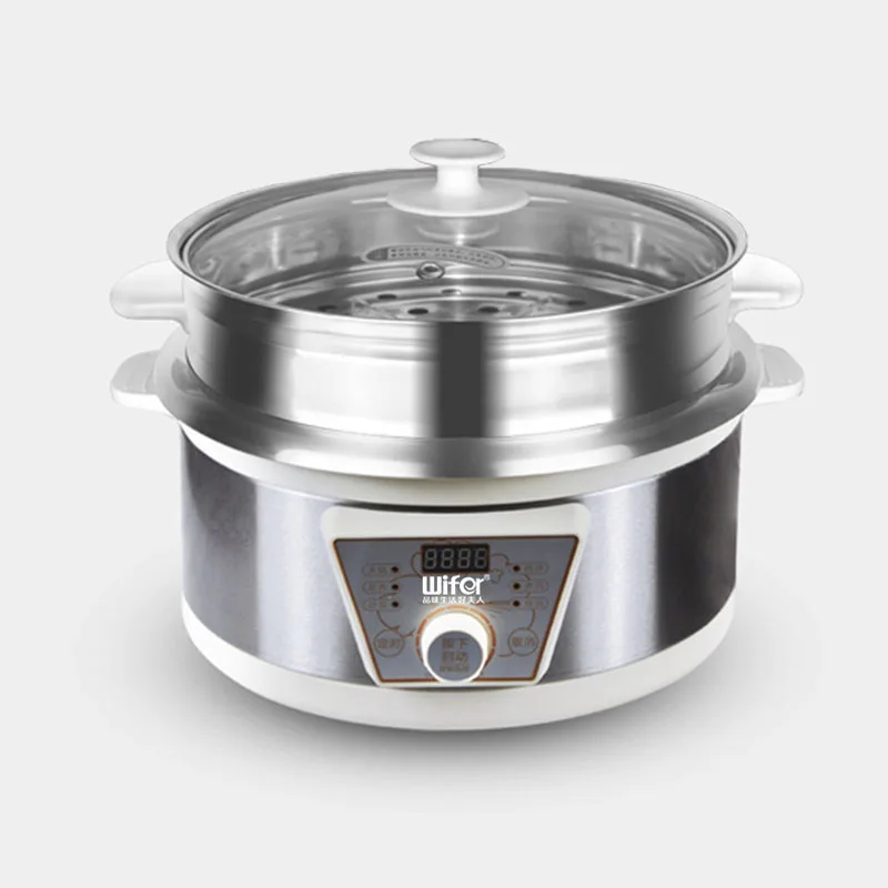 Olla caliente eléctrica de gran capacidad de 5L, olla eléctrica multifuncional dividida de acero inoxidable, cita inteligente