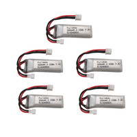 7.4V 300mAh 25C Lipo Battery for WLToys F959 XK DHC-2 A600 A700 A800 A430 RC Airplane RTF 7.4V Replacement Battery 5pcs