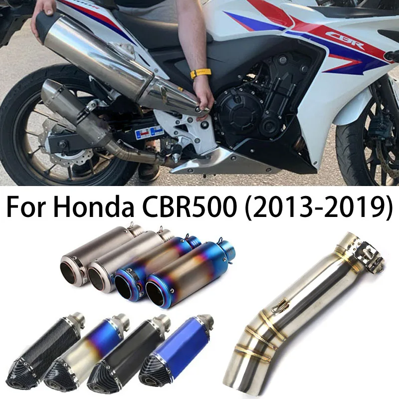 

For Honda CBR500 CBR500R CB500X CB500F 2013-2019 Motorcycle Exhaust Pipe Middle Mid Link Pipe Muffler Tube DB Killer