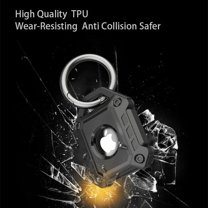New TPU Apple Airtag Case Armor Shockproof Sleeve For Airtag Location Tracker Airtag Keychain Anti-lost Shell Protective Cover
