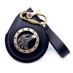 Smart Key Leather Case Fob Cover For Harley Davidson X48 1200 883 Street Glide Keychains with Brass Eagle Badge