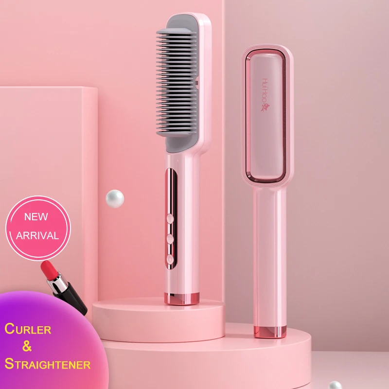 Profissional Hot Combs Anti-scalding Hair Straightener Brush Ceramic Hair Curler Heated Electric Smart Brush Hair Straightener