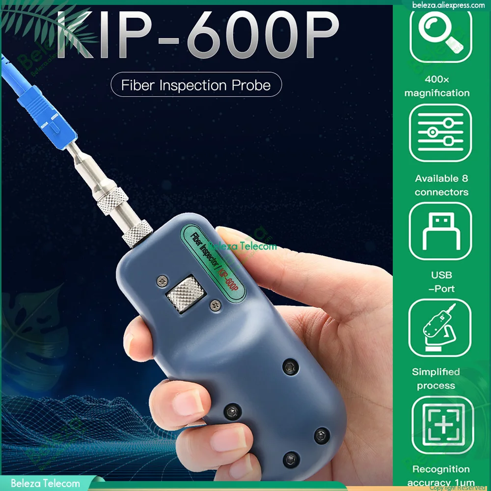 

Komshine KIP-600P Optical fiber inspection Probe 400X magnification can connect with computer include 4 UPC tips