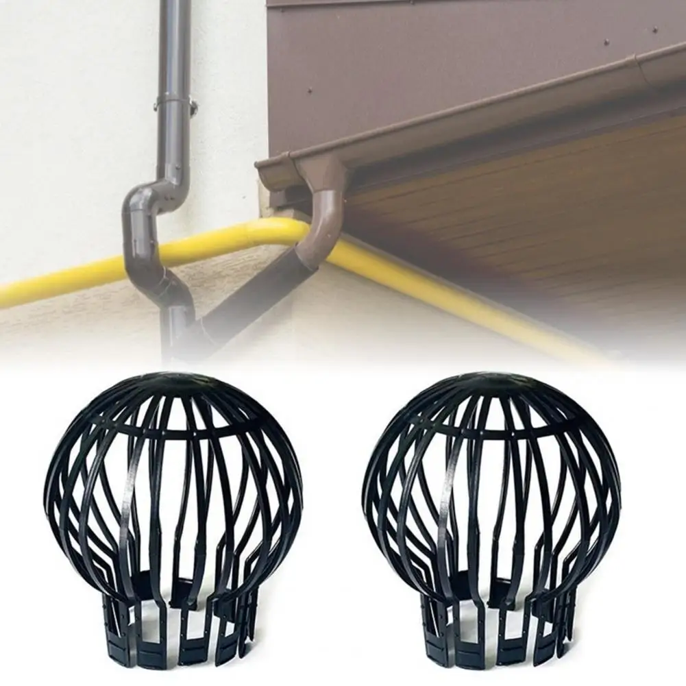 4Pcs Roof Sheet Net Modern Good Durability Plastic Floor Drain Net Leaves Gutter Strainer black downpipe protection