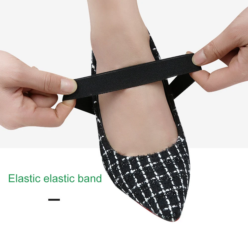 1Pair Elastic Band Shoe Strap Solid Color Shoelace For High Heel Strap Women Shoes Sneakers Strings Anti-loose Strap