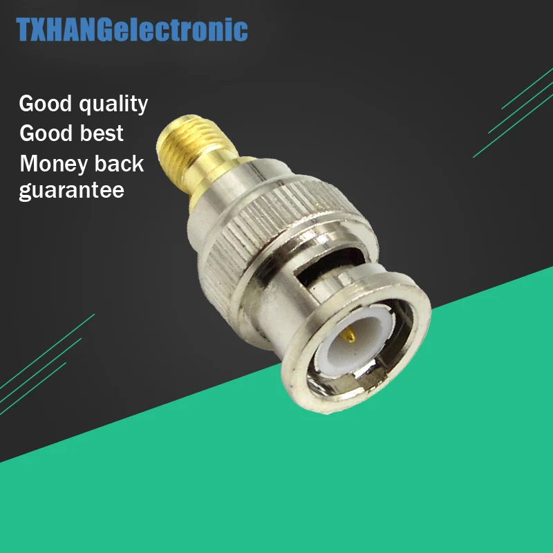 1PCS BNC Male Plug to SMA Female Jack RF Coax Adapter convertor Straight Nickelplated NEW wholesale DIY electronics