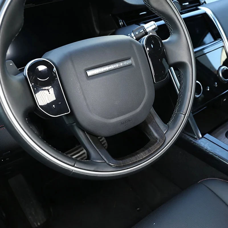 For Land Rover Discover Sport ABS Carbon Fiber Steering Wheel Frame Decoration Cover Trim For Range Rover Velar Sports Evoque