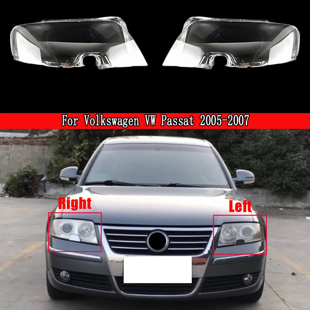 Car Headlight Fog Light Lens Cover Shell Headlamp Lenses For Volkswagen VW Passat 2005-2007 Car Replacement Auto Shell Cover