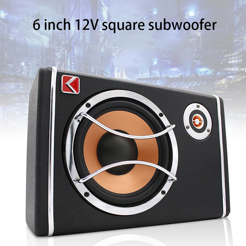 

Subwoofer speaker 6-inch subwoofer 400W 12V square ultra-thin car subwoofer Car active full-tone modified speaker