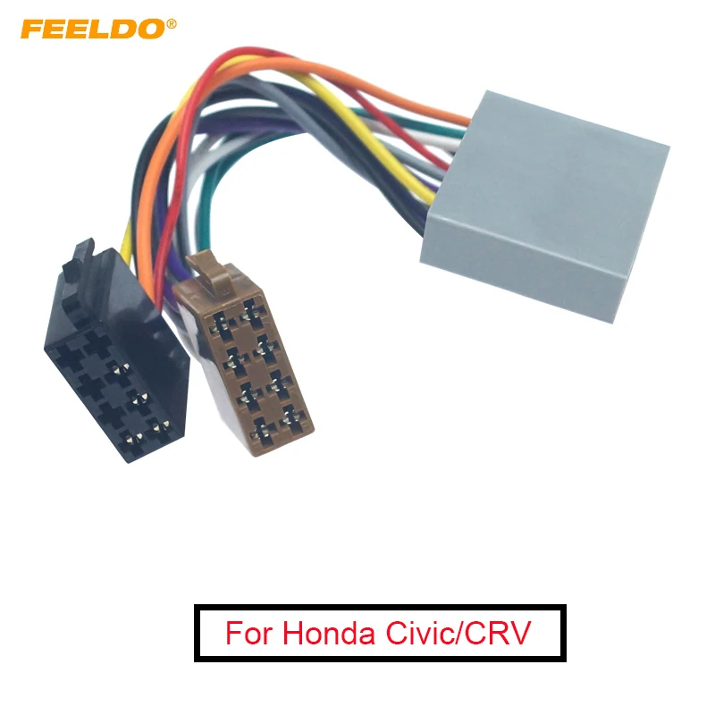 

FEELDO 10Pcs Car Adapter Wire Harness For Honda Civic/CRV/Accord/Jazz CD Radio Wiring Convert To ISO Connector #FD6230