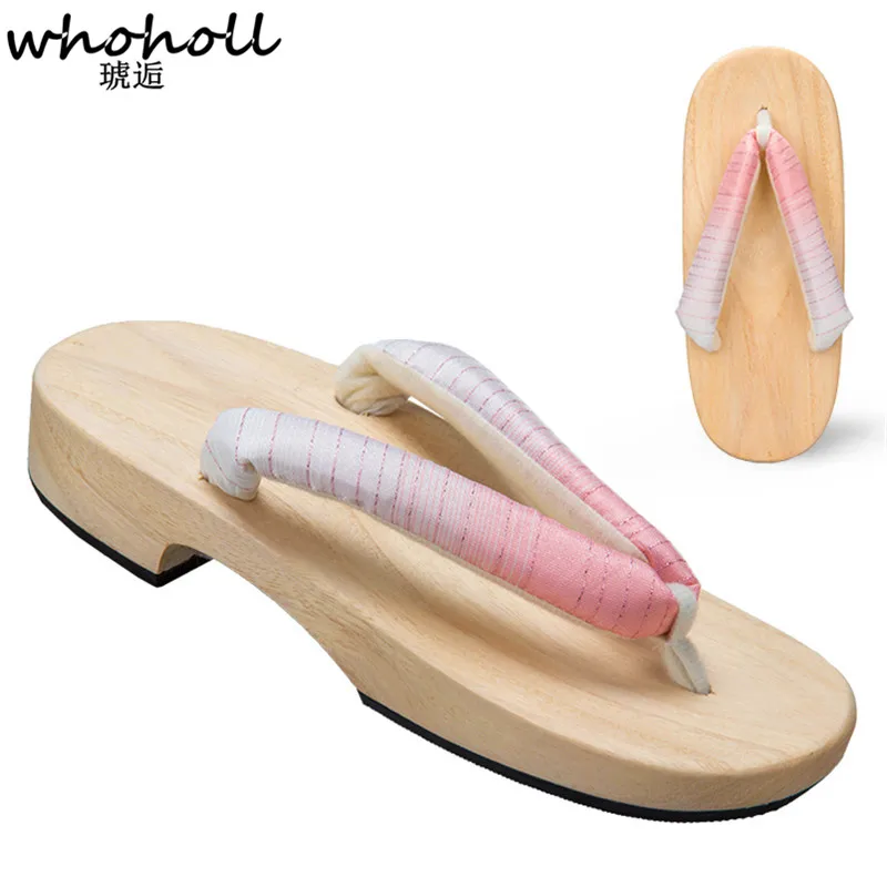 Wholl Anime Dämonen töter Cosplay Kostüme Kamado Nezuko Geta Hausschuhe japanische Holz Clogs für Frauen Kimono Flip-Flops Schuhe