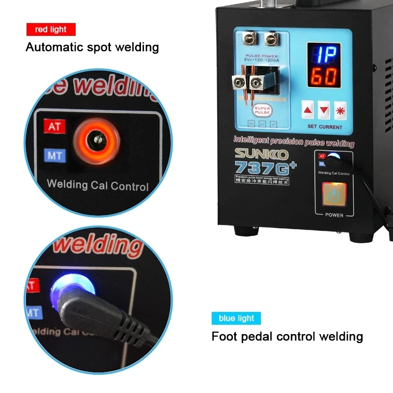 SUNKKO 737G+ Battery Spot welding Machine 4.3KW Automatic Pulse 18650 Battery Welder Machine With a High Power Spot Welding Pen