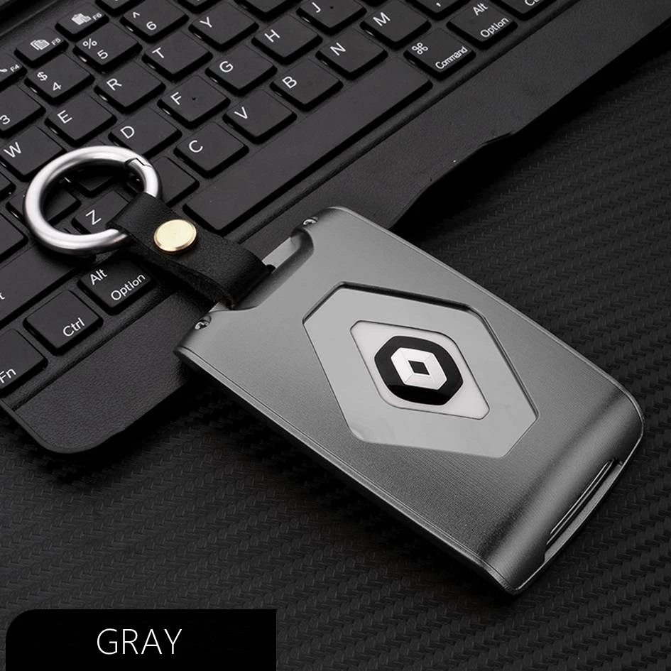 LUNASBORE Auto Key protect Aluminum Car key cover case protector holder for Renault koleos Kadjar Keychain Keys With Key Rings