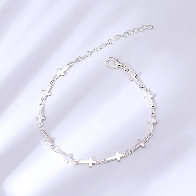 الصليب الصغيرة أساور للنساء 2 اللون عيد الحب أسلوب بسيط Charms المجوهرات