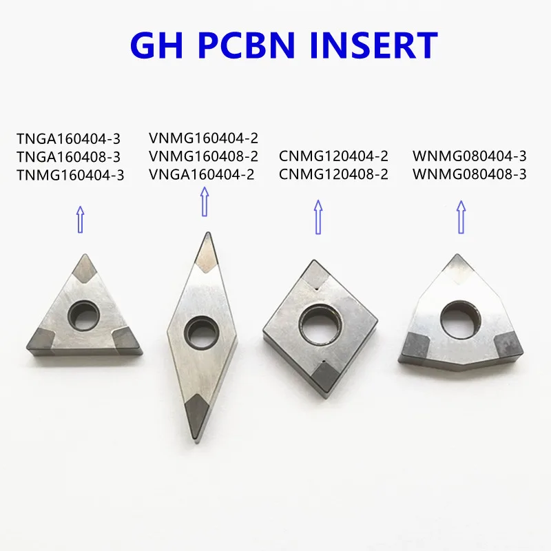 Tnmg160404 Massiver CBN-Einsatz TNGA160404 Externe Drehwerkzeugklinge PCBN Hartmetallmaterial Stahlbearbeitung CNC-Bohrwerkzeug – Detail 1
