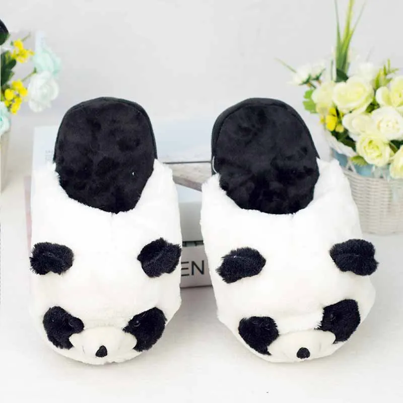 Special Panda Fur Slippers Unisex Cute Funny Shoes Men Women Winter Slippers Custom Slippers Home House Slippers Children Indoor