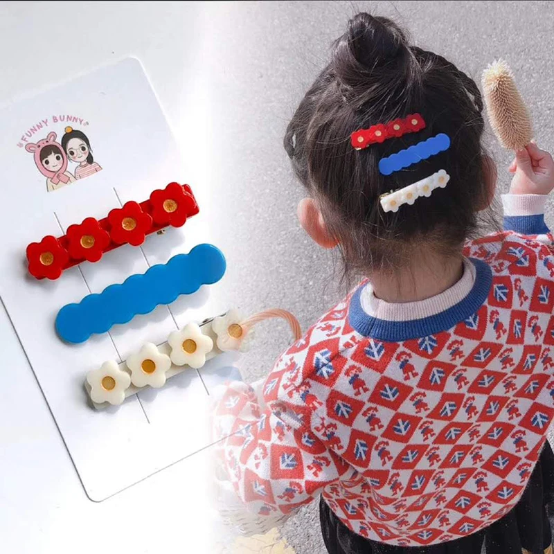 60+COLOR wholesale candy color bar flower fancy hair clips grips accessories for kids girls children