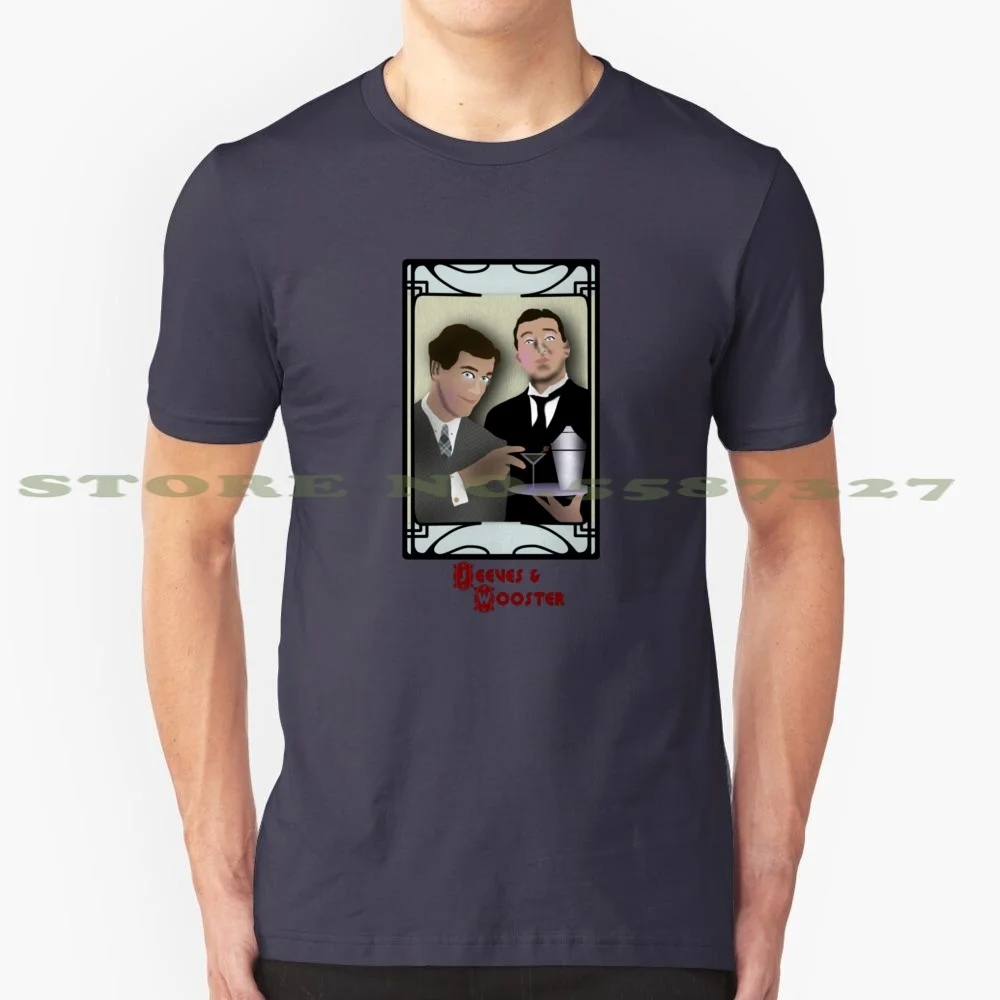 Jeeves And Wooster 100% Cotton T-Shirt Jeeves And Wooster Stephen Fry Hugh Laurie Vintage Retro British Pg Wodehouse Funny Chap