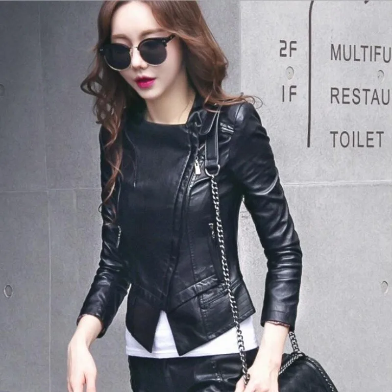 Quality 2023 Spring New Women Haining Leather Jacket Female Short Slim Korean Fashion Lady Small Coat Sheep Leather Coat Trendy