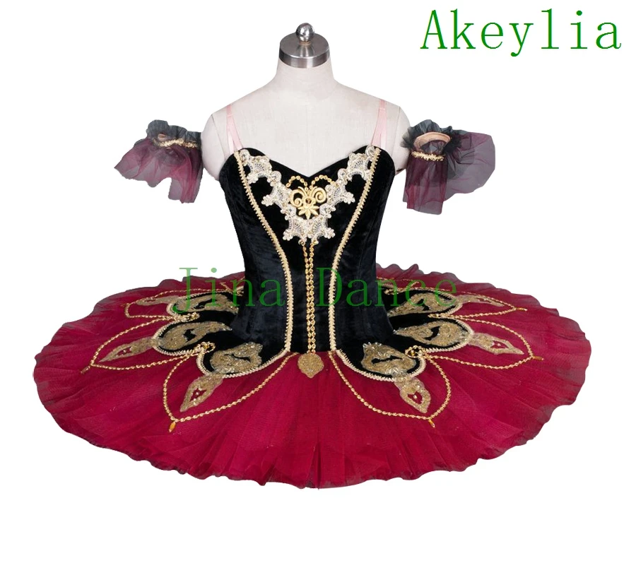 Velvet Forest Green Ballet Tutu Professional Girls Women Wine red Pancake tutu Fairy Ballet Stage Costume Burgundy White Dress