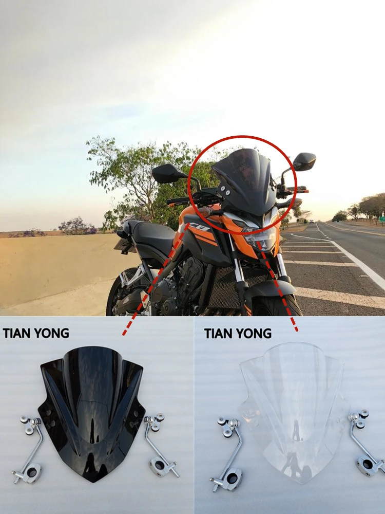 Motorcycle Windshield Spoiler 2 color With stand high quality acrylic plastic brand new Air Wind Deflector For Yamaha FZ6 F Z 6