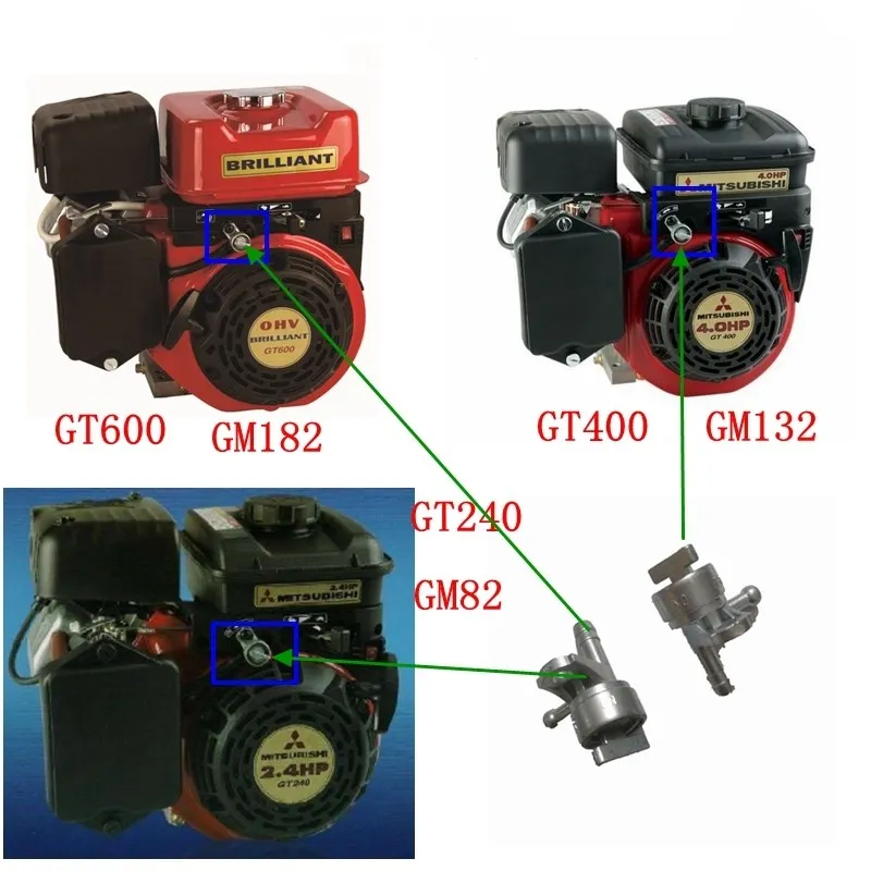 Imagem -04 - Torneira de Combustível Gt600 para Mitsubishi Gm82 Gm182 Gt240 Gt241 Gt400 & Mais Série gt Ciclo Meiki Válvula Combustível do Motor Galo com Filtro n