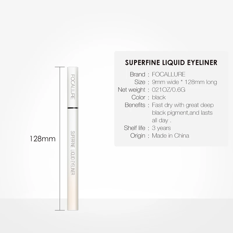 FOCALLURE Liquid Eyeliner Pencil 24 Hours Long Lasting Water Proof Eyeliner Superfine Smooth Eye Pencil Beauty Makeup Eye Liner