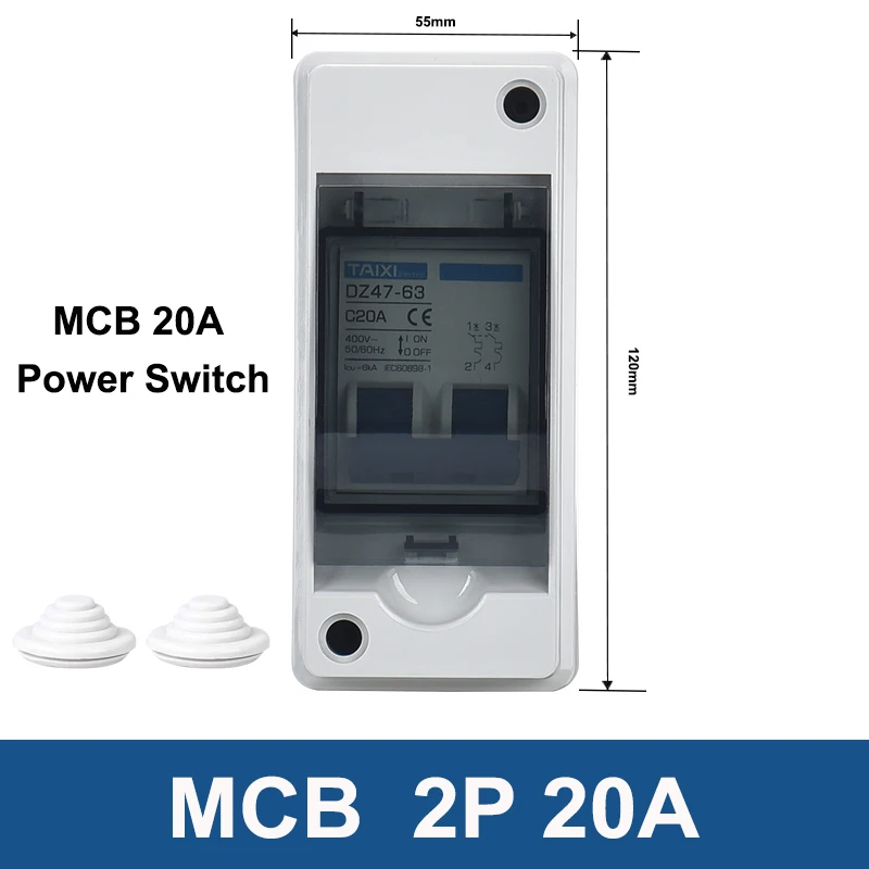 Waterproof Electrical Distribution Box With Circuit Breaker MCB Household Switch Power Plastic Junction Wire Box IP65