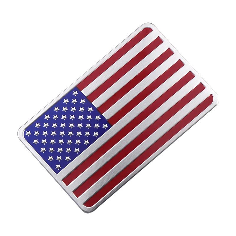 United States USA American National Flag Emblem 3D Aluminum Alloy Badge Sticker Car Motorcycle Rear Trunk Body Decoration Decals