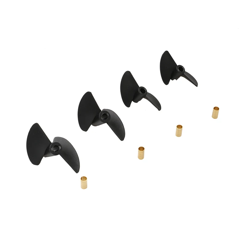 Hélice de nailon de 2 palas, P40 D38 X/40/45/47mm, paleta de 4mm, accesorios de agujero de eje con manga de cobre para barcos RC DIY, piezas de repuesto, 6 uds.