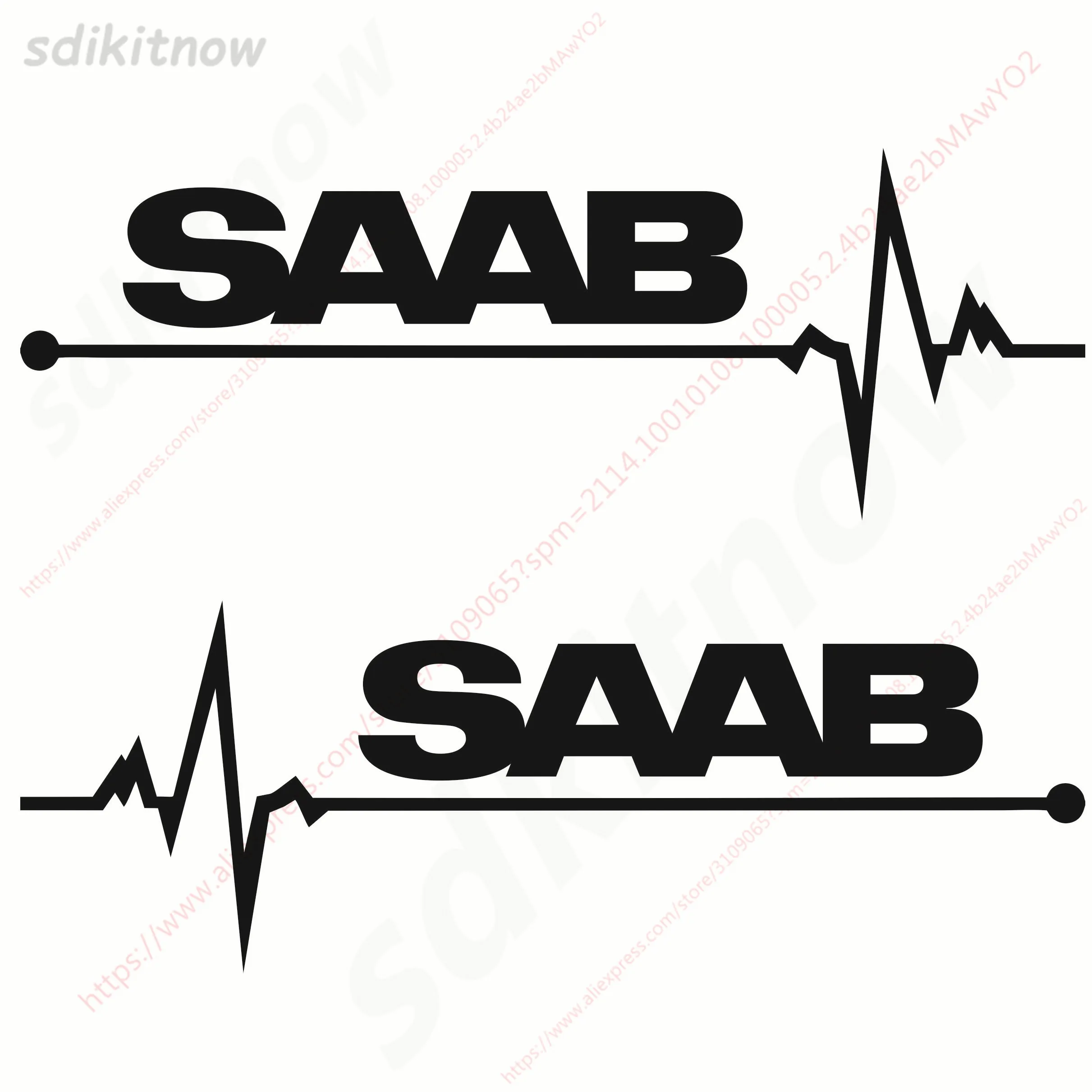 1pair New 7x20cm Heart Car Sports Decal Sticker Styling Windows Door Decoration For Saab 9-3 9-5 93 95 900 9000 accessories