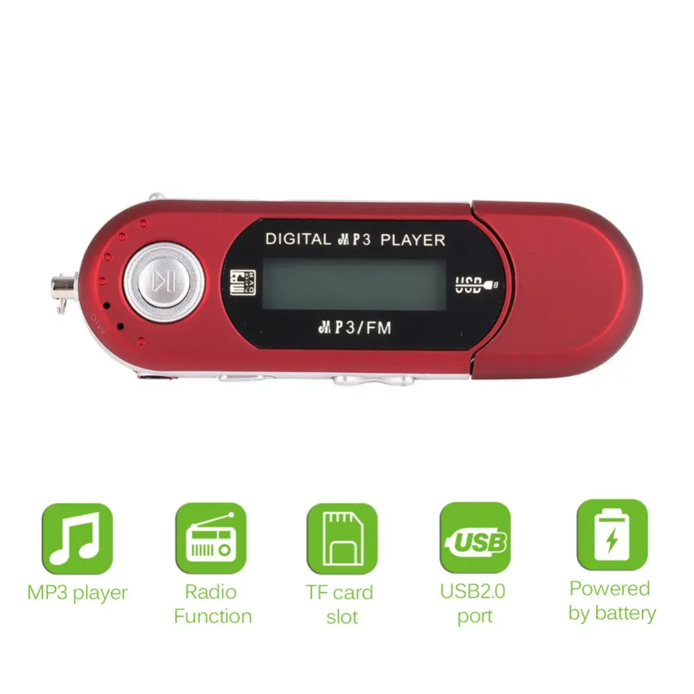 USB MP3 Player 3.5MM F/M Radio Audio USB Stick Player Module Flash Decoder Board Recording Digital LCD Mini MP3 Music Player