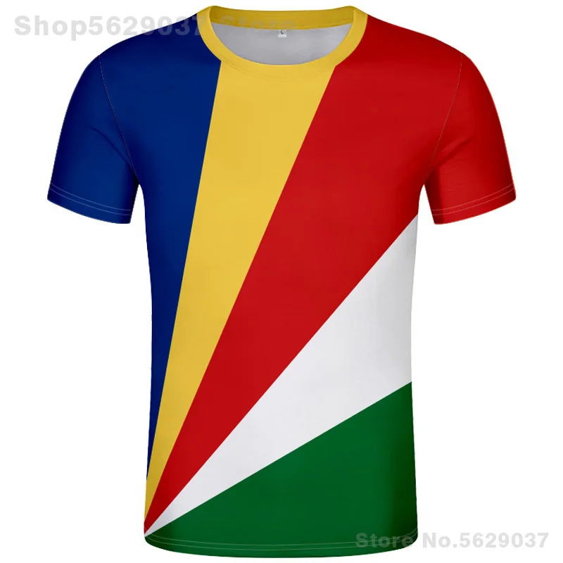 Seychelles T Shirt Diy Free Custom Made Name Number Syc T-Shirt Nation Flag Sc English Country College Print Photo Text Clothing